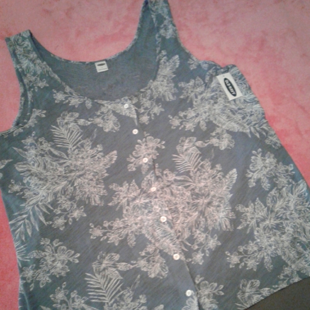 🌺 NWT Old Navy Cotton Tropical Print Blouse